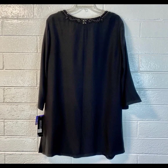 LAFAYETTE 148 Elegant black silk “Athena” bejeweled tunic NWT sz 12 - 14 LOVELY! - Picture 5 of 16